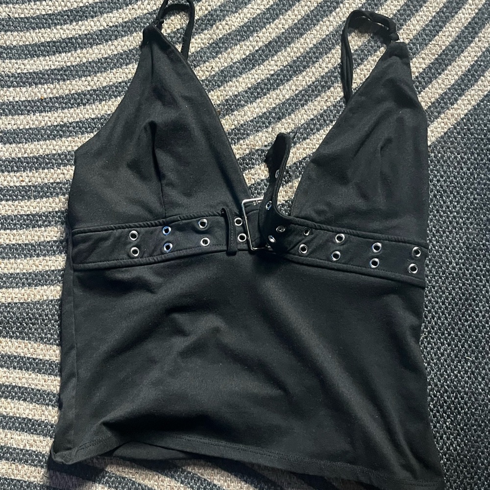 Windsor Black Camisole with Eyelet Detail